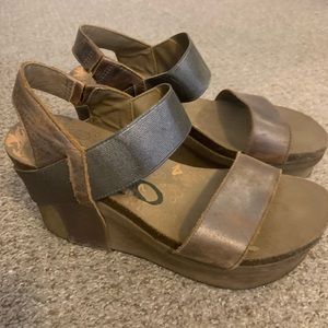 OTBT Bushnell Wedge Sandal in Pewter